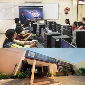 Adhil Noushad conducting a graphic design workshop for teachers, recognized as best graphic designer in Kerala