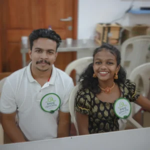 Adhil Noushad with Instagram influencer Ameya Thumbi at an event, best graphic designer in Kerala