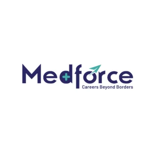 Medforce company logo, trusted client of Adhil Noushad, best graphic designer in Kerala
